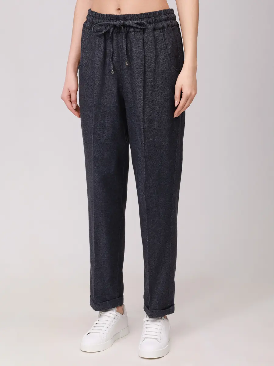 Брюки из кашемира и хлопка KITON D37102K0128A02001 Синий  Фото 4