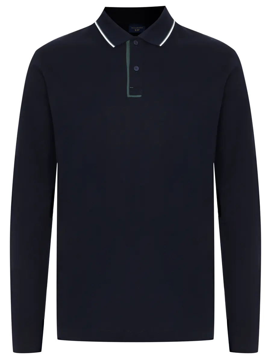 

Поло из хлопка и лиоцелла, Синий, 15311709/050