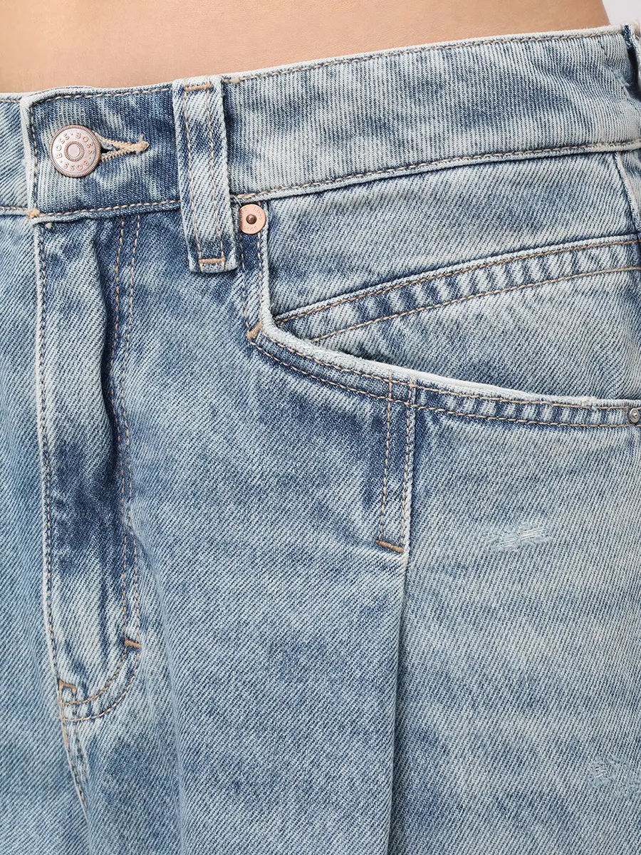 Джинсы хлопковые C Slouchy Pleated BOSS 50542435/425 Голубой  Фото 5