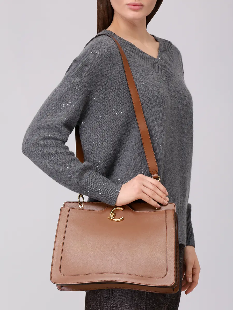 Сумка кожаная C-Me COCCINELLE E1 SSK 18 05 01/W11 Коричневый  Фото 2