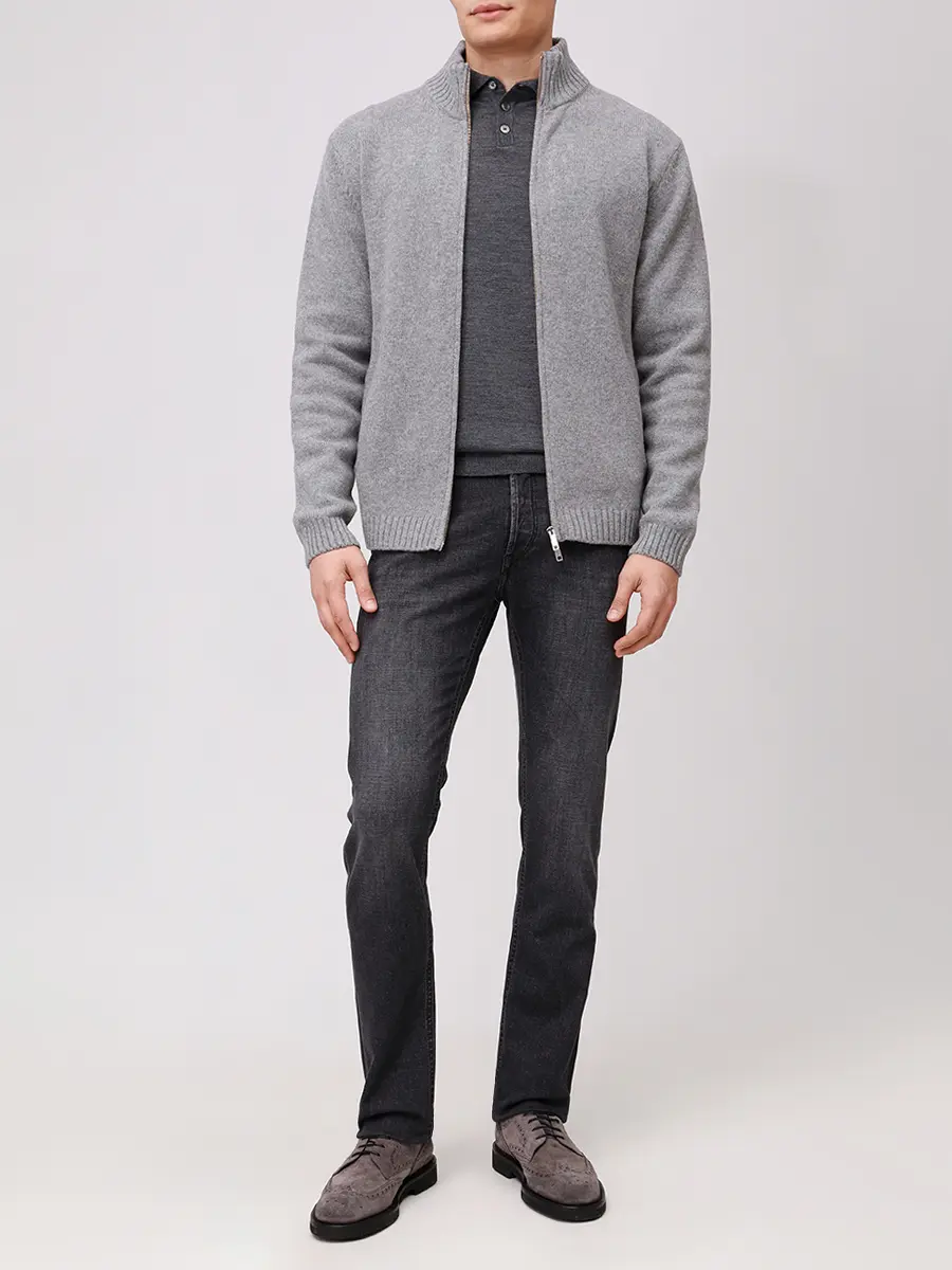 Кардиган шерстяной DANIELE FIESOLI 0192/10 GREY Светло- Серый  Фото 2