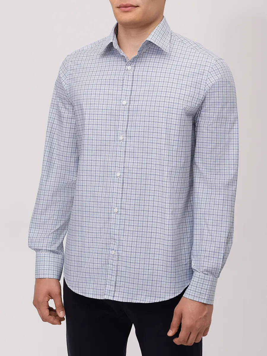 Рубашка Regular Fit хлопковая PAUL & SHARK 15313039CF/S77 Голубой  Фото 4