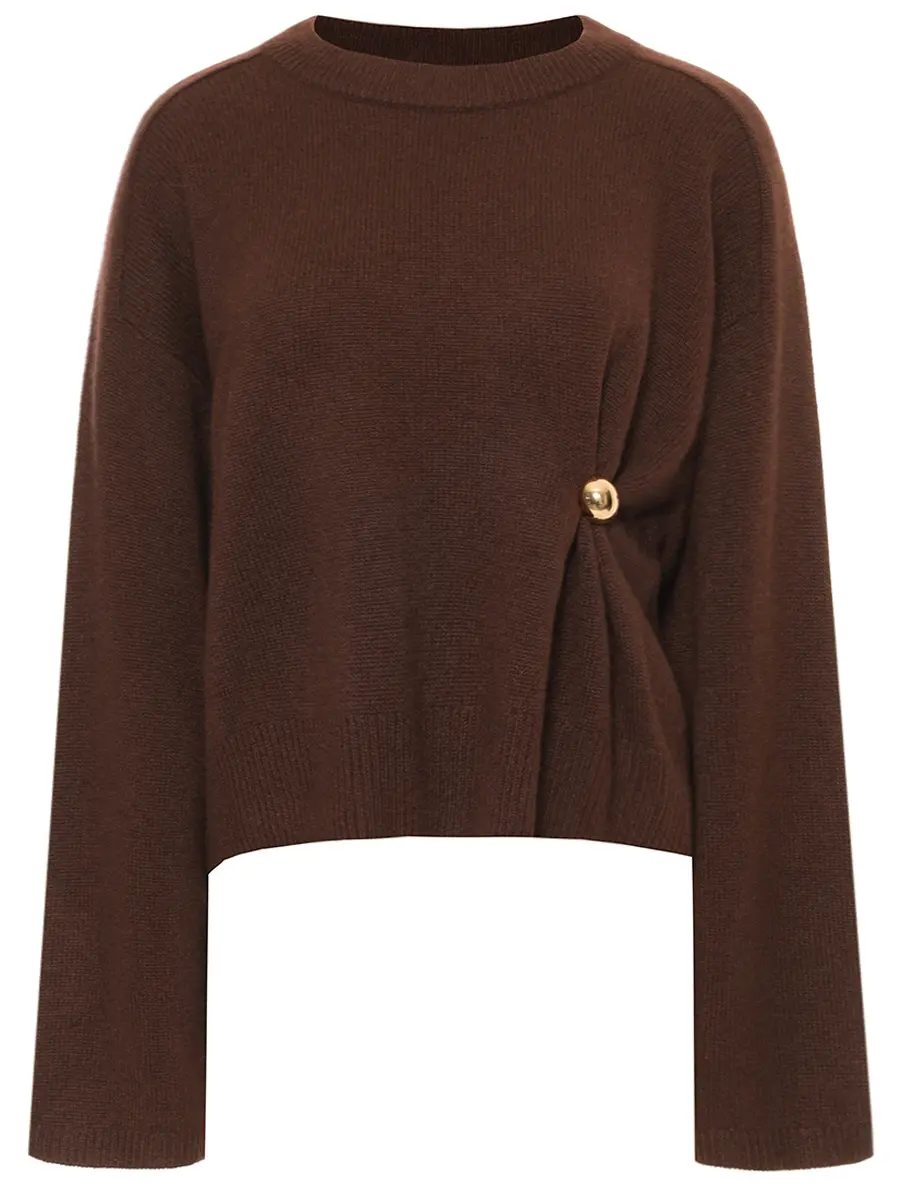 Джемпер кашемировый LOULOU DE SAISON BILL Коричневый 