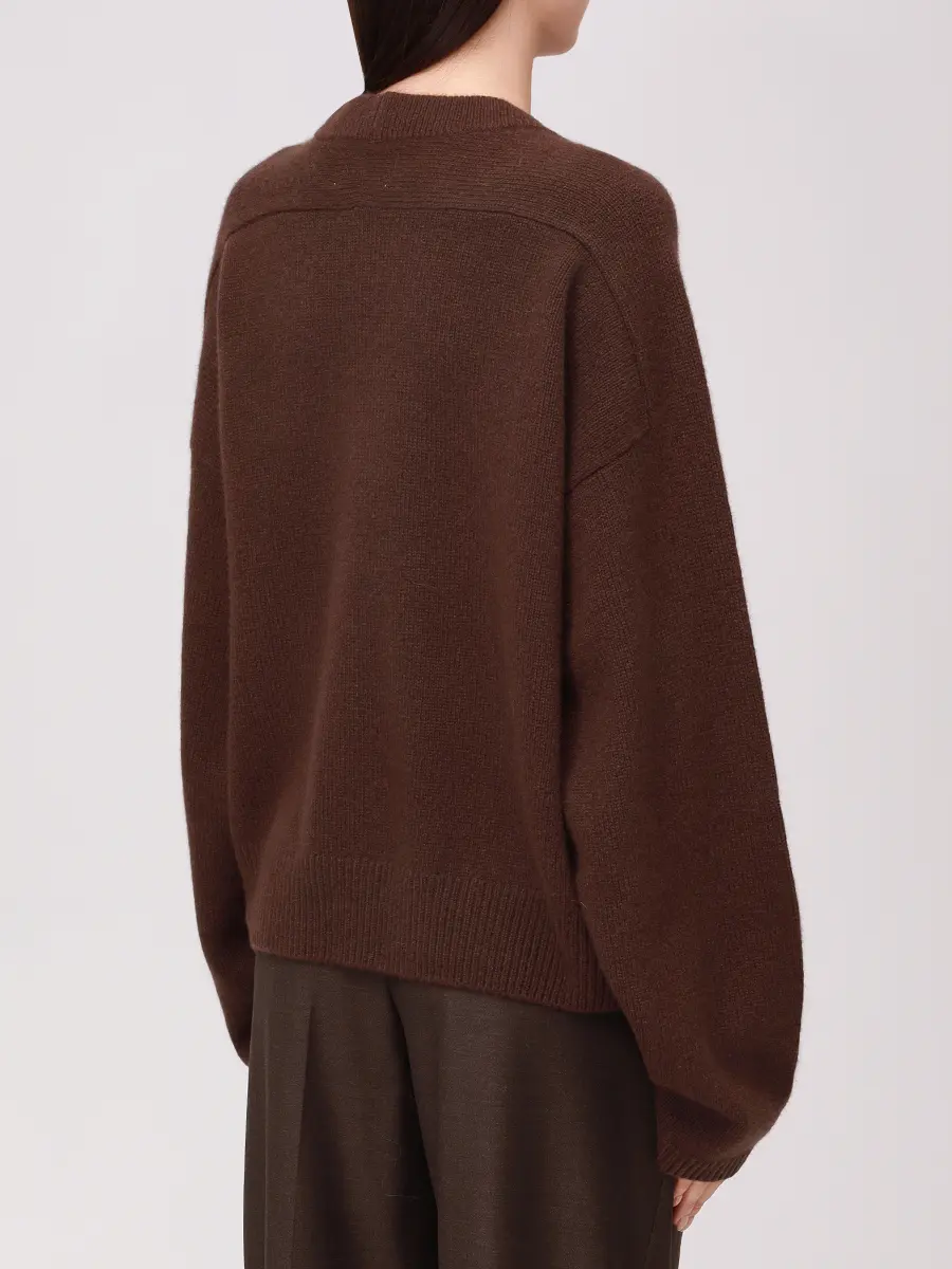 Джемпер кашемировый LOULOU DE SAISON BILL Коричневый  Фото 3