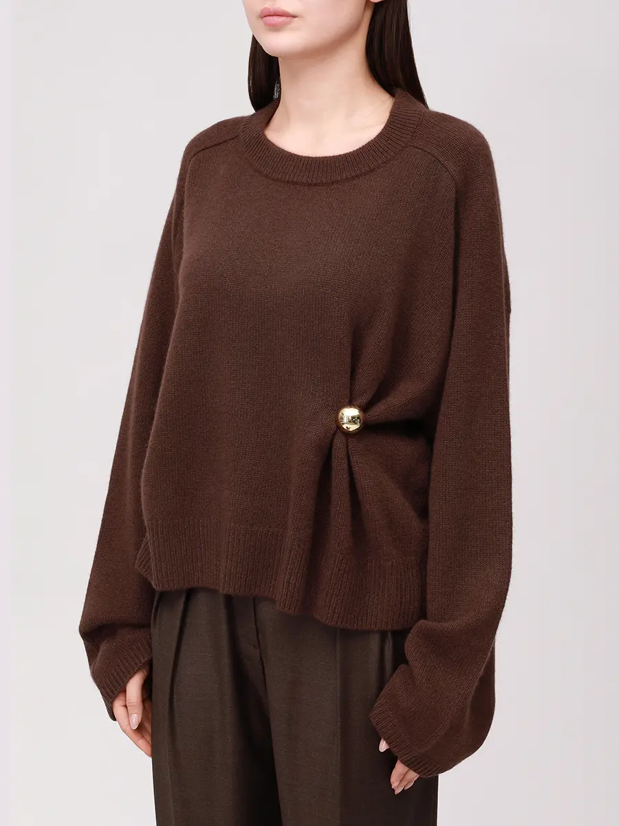 Джемпер кашемировый LOULOU DE SAISON BILL Коричневый  Фото 4