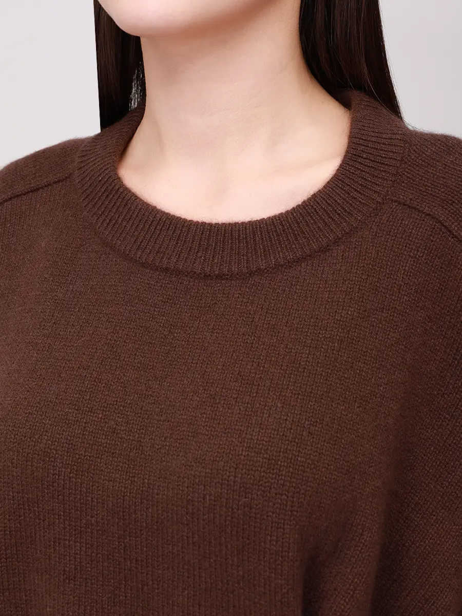 Джемпер кашемировый LOULOU DE SAISON BILL Коричневый  Фото 5