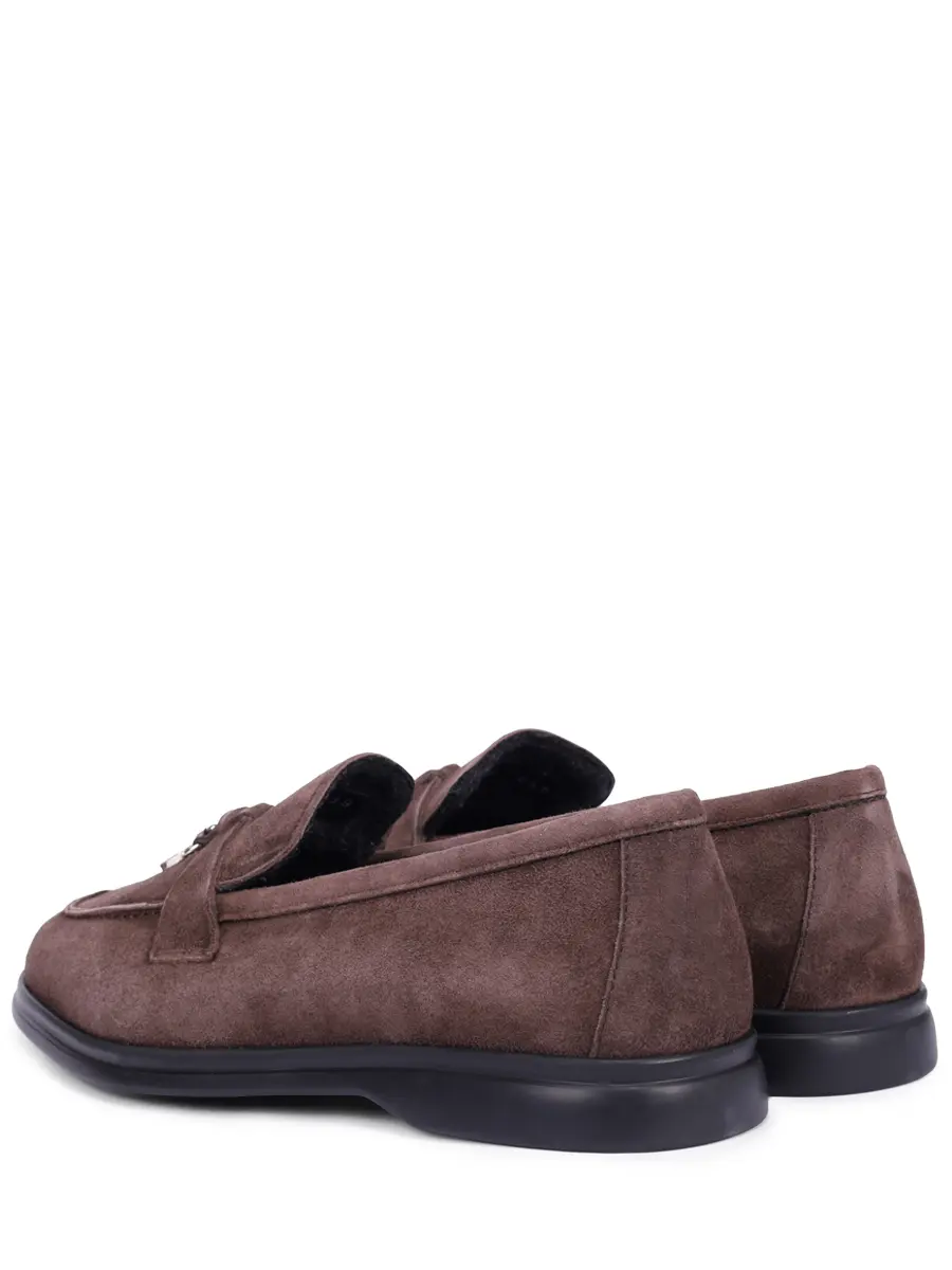 

Лоферы замшевые на байке, Коричневый, BD334T-CA-393