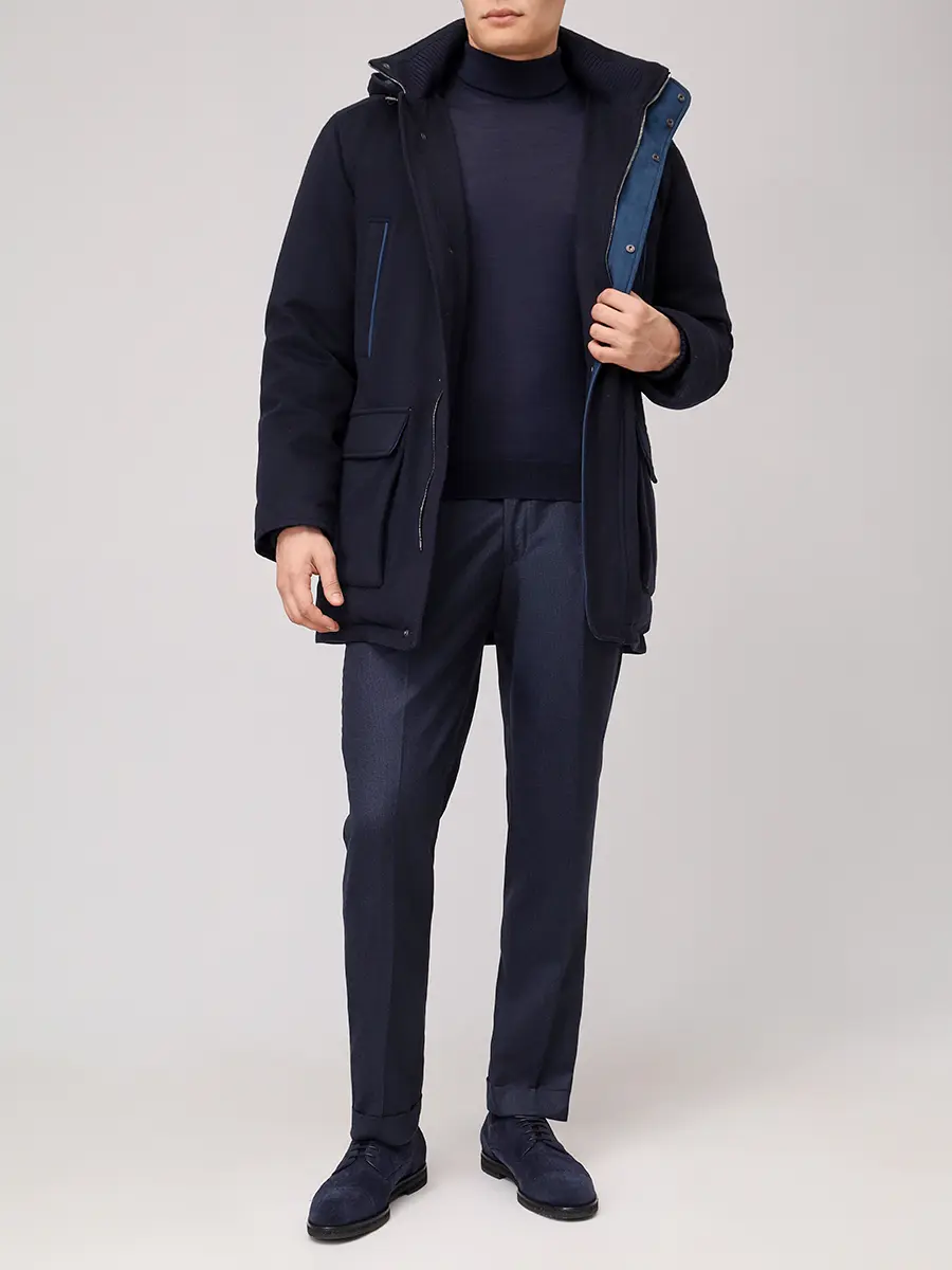 Водолазка из шерсти и шелка BARBA NAPOLI BU 7000/25247/1319057531/0598 Темно- Синий  Фото 2