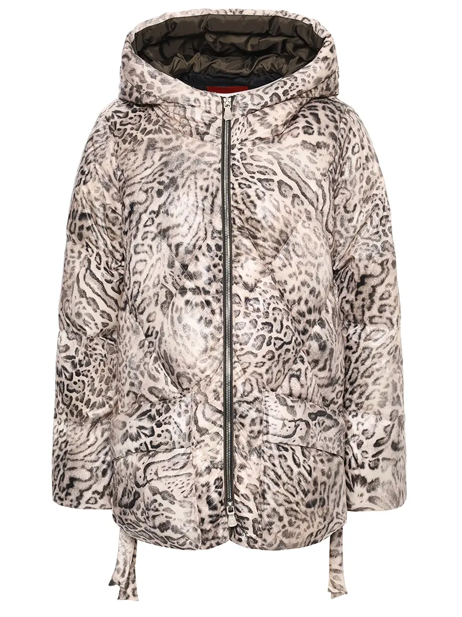

Пуховик стеганый, Анималистичный принт, F802P1302501