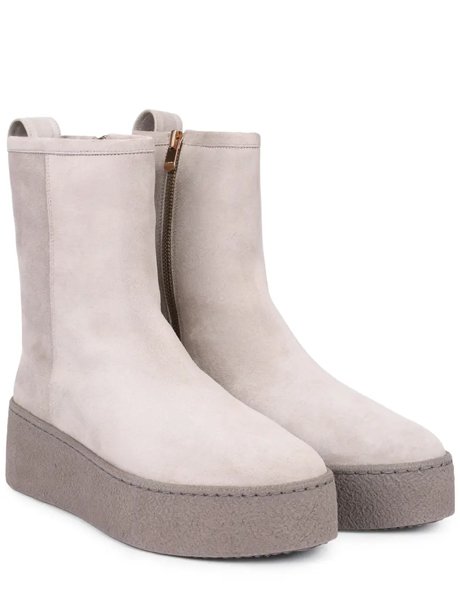 Ботинки замшевые AGNONA LI0401U-L8253U-E06 Серый  Фото 2