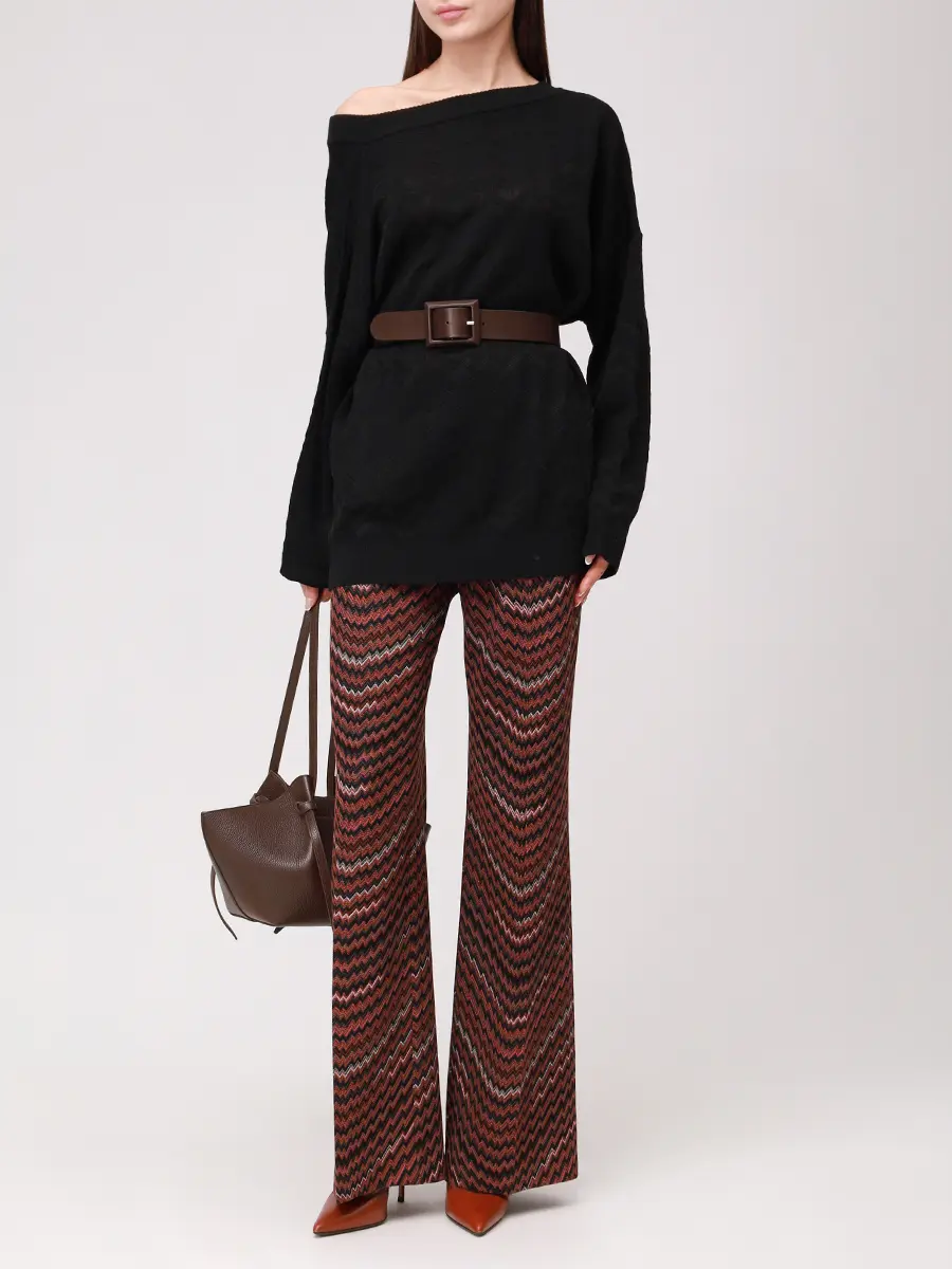 Брюки из вискозы MISSONI DS25WI0O-BC005D S4174 Коричневый  Фото 2