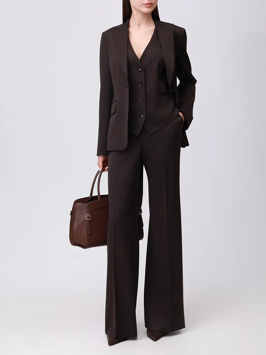 Брюки шерстяные KITON D48109K0509C1500C Коричневый  Фото 2