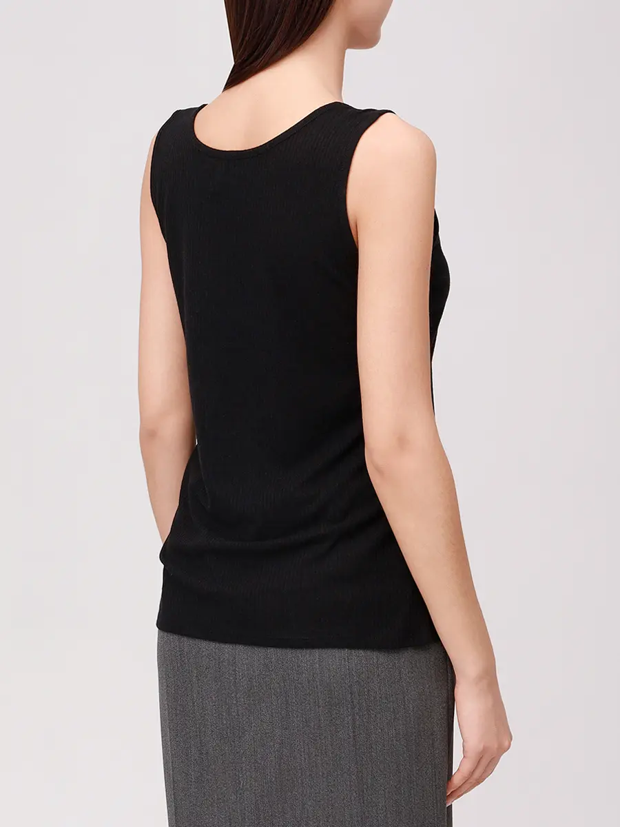 Майка из вискозы и шерсти LOULOU DE SAISON ALISUDI LDS Черный  Фото 3