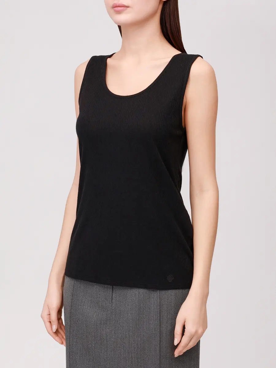 Майка из вискозы и шерсти LOULOU DE SAISON ALISUDI LDS Черный  Фото 4