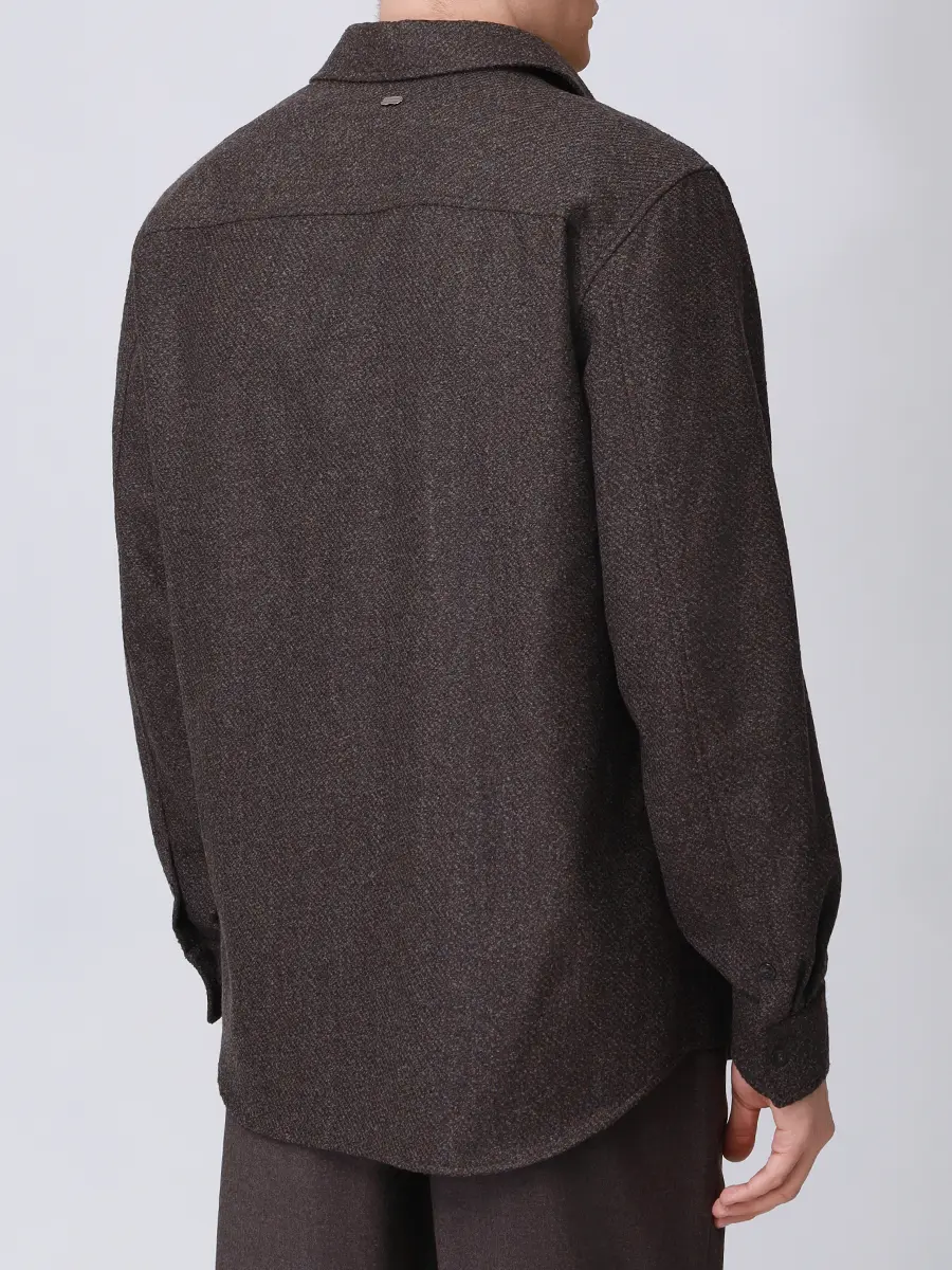 Рубашка Regular Fit шерстяная AGNONA TD10U5U-U1151U-650 Коричневый  Фото 3