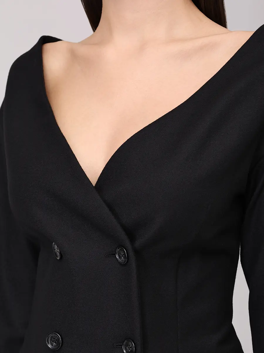 Жакет шерстяной ALBERTA FERRETTI A051066410555 Черный  Фото 5