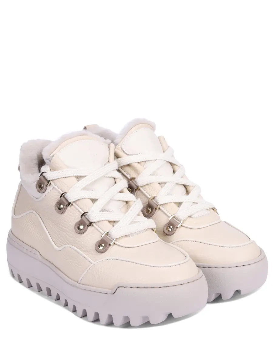 Ботинки кожаные на меху STOKTON S-631 Кремовый  Фото 2