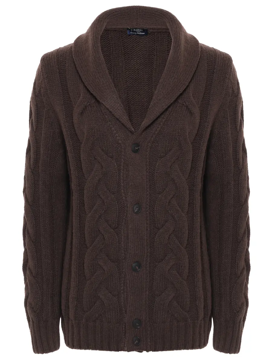 Кардиган шерстяной BARBA NAPOLI BU 7000/25261/1910710589/0190 Коричневый 