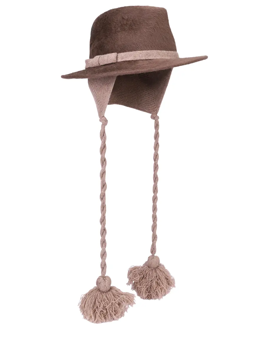 Шляпа шерстяная AGNONA AK1006YU-U1113U-M30 Коричневый 