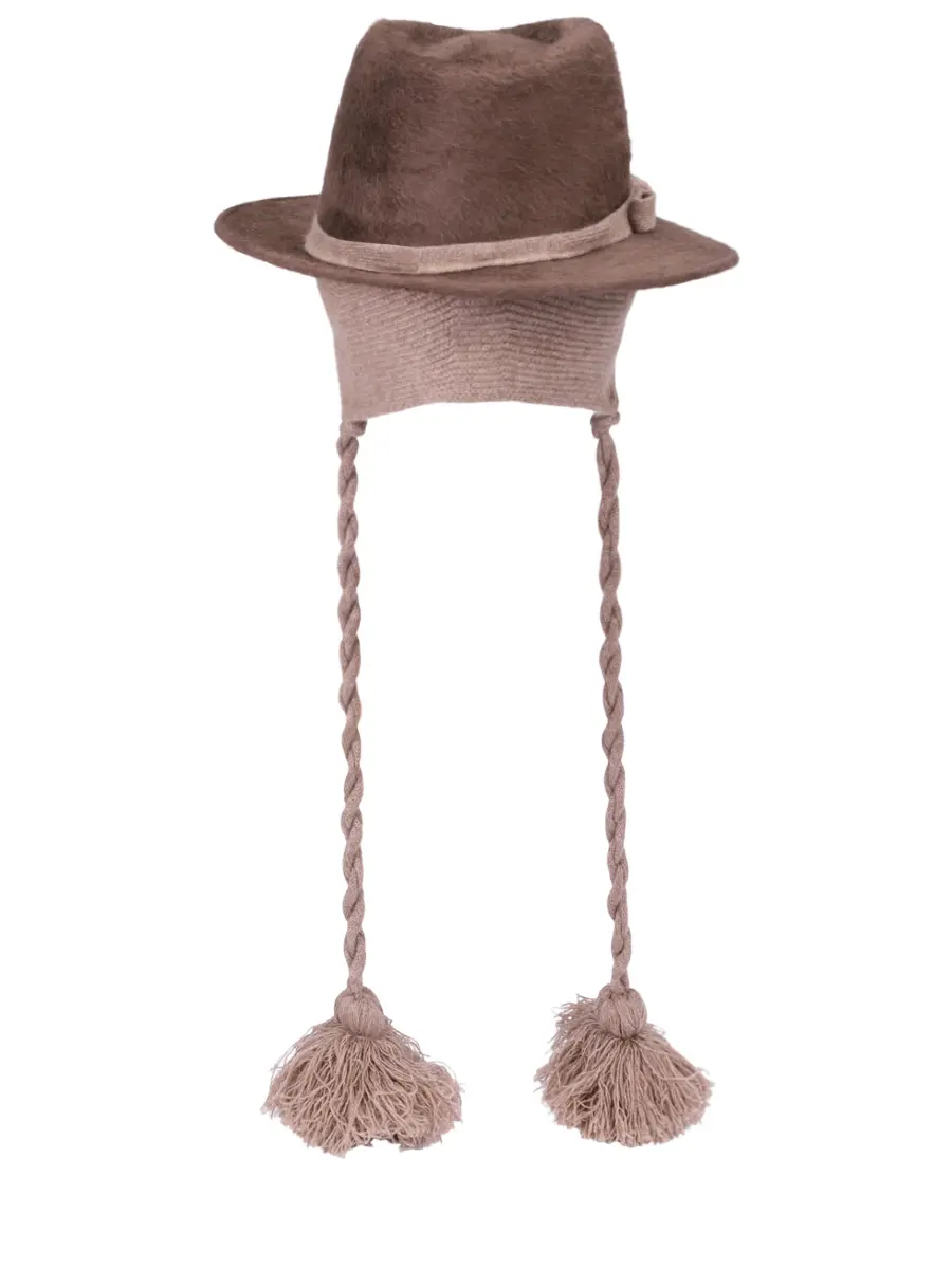 Шляпа шерстяная AGNONA AK1006YU-U1113U-M30 Коричневый  Фото 2