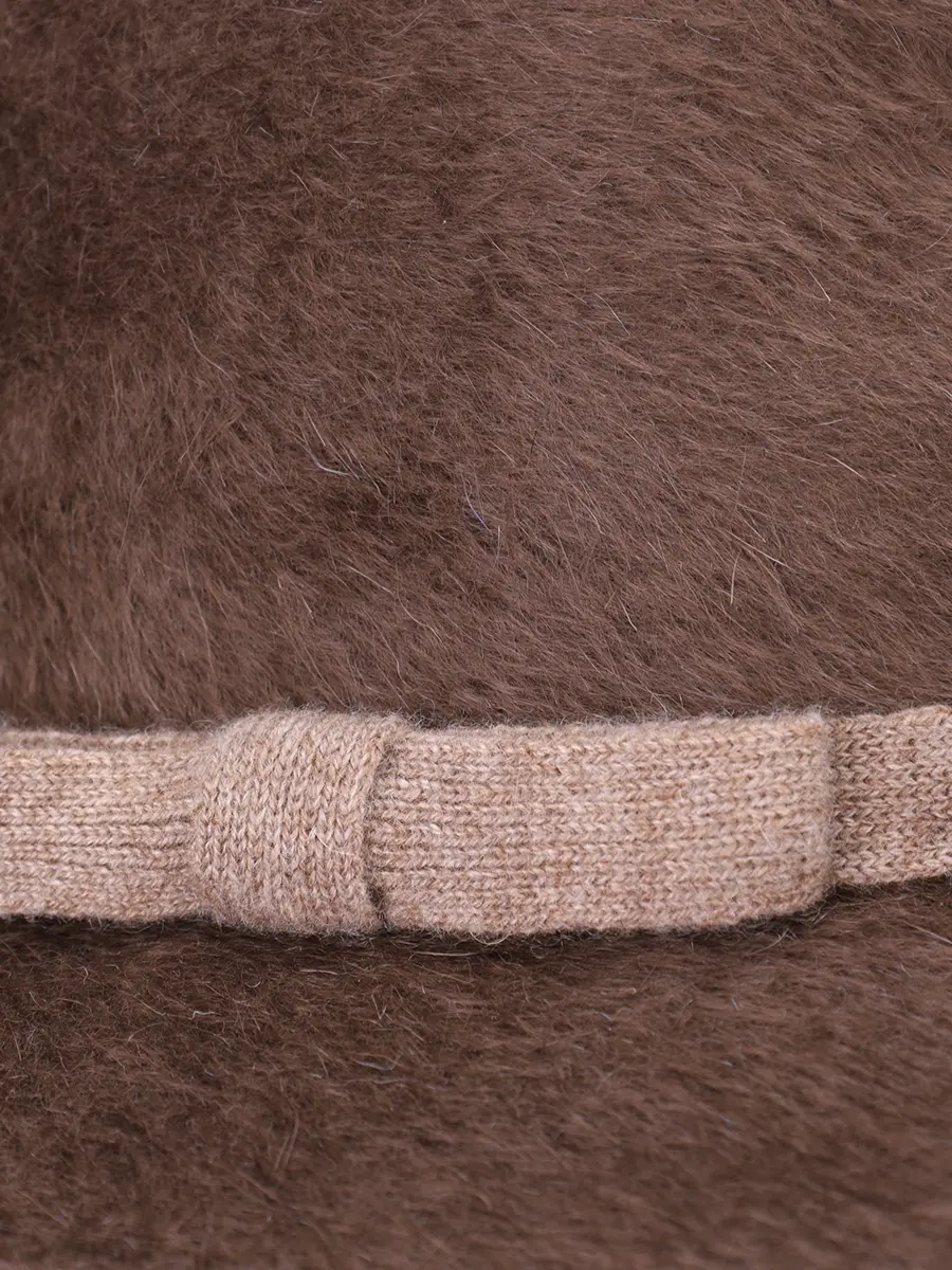 Шляпа шерстяная AGNONA AK1006YU-U1113U-M30 Коричневый  Фото 3