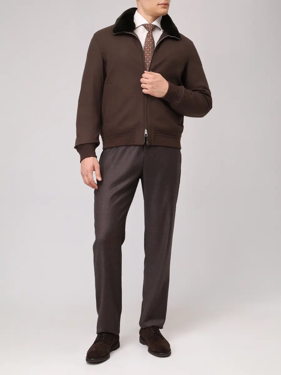 Рубашка Slim Fit шерстяная BRUNELLO CUCINELLI MM6961718 C001 Кремовый  Фото 2