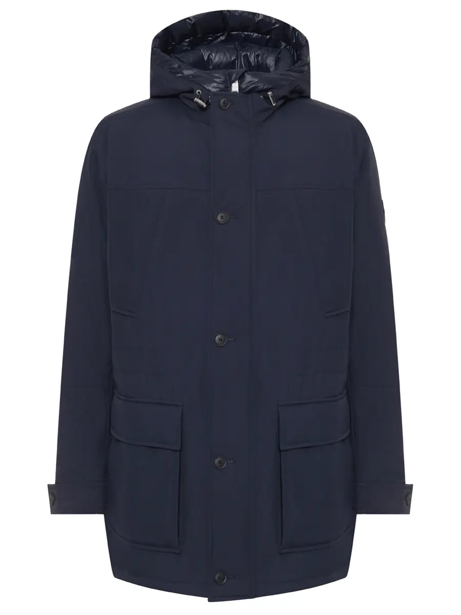 Пуховик однотонный BOSS 50540472/404 Синий 