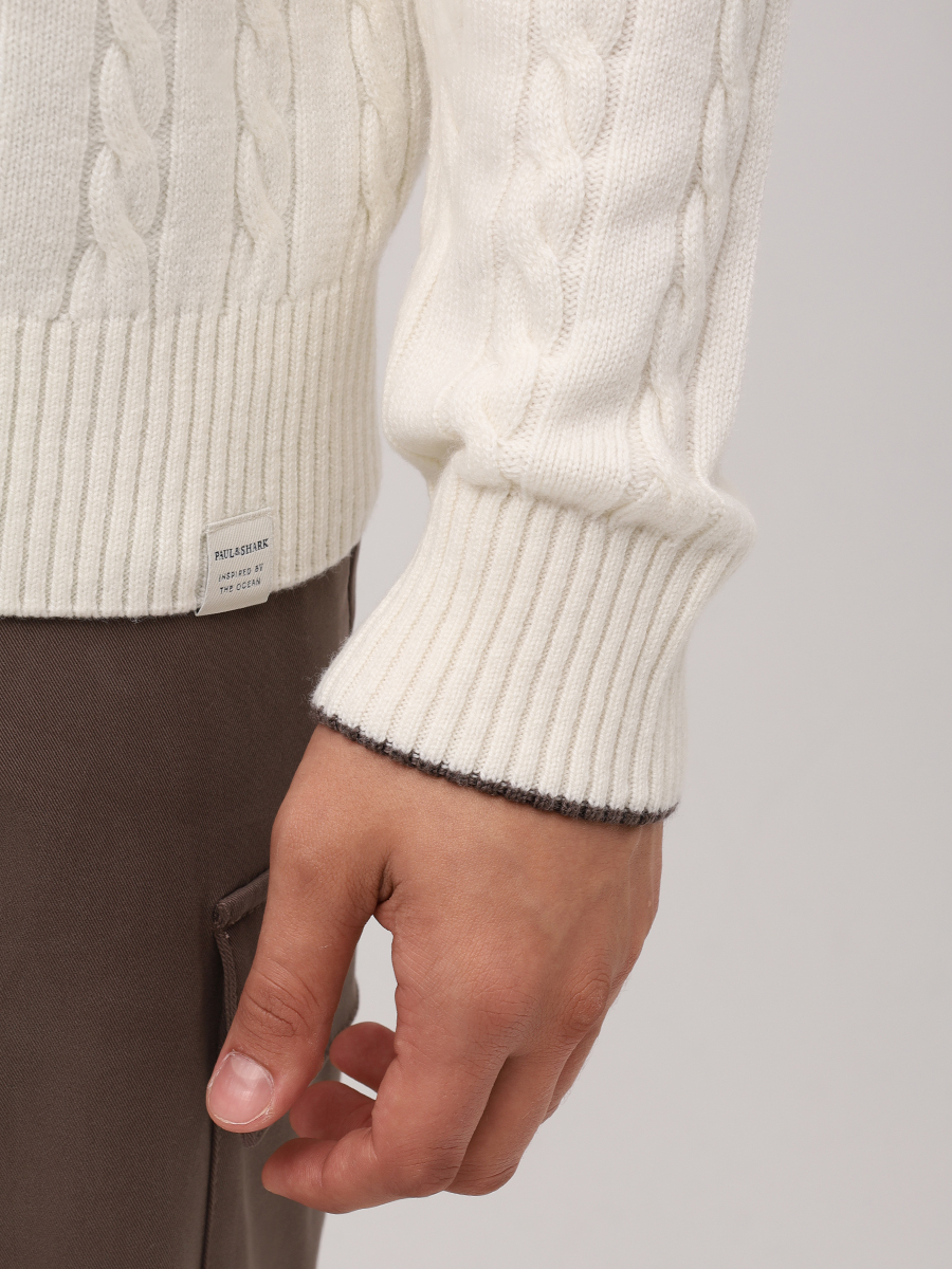 Джемпер шерстяной PAUL & SHARK 15311033/010 Белый  Фото 5