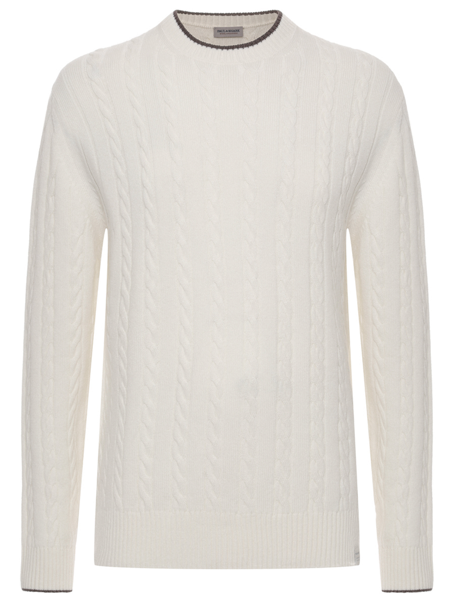 Джемпер шерстяной PAUL & SHARK 15311033/010 Белый 