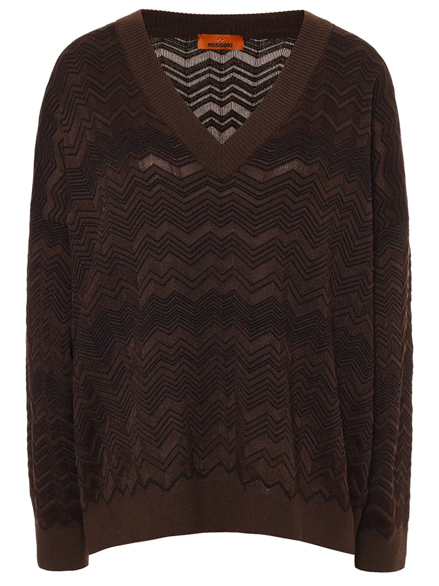 

Пуловер из вискозы и шерсти, Коричневый, DS25WN14-BK01CP S80E1