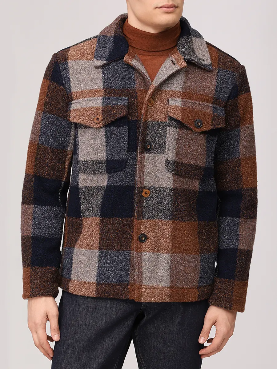 

Рубашка в клетку, Коричневый, A26MOODY141 T141