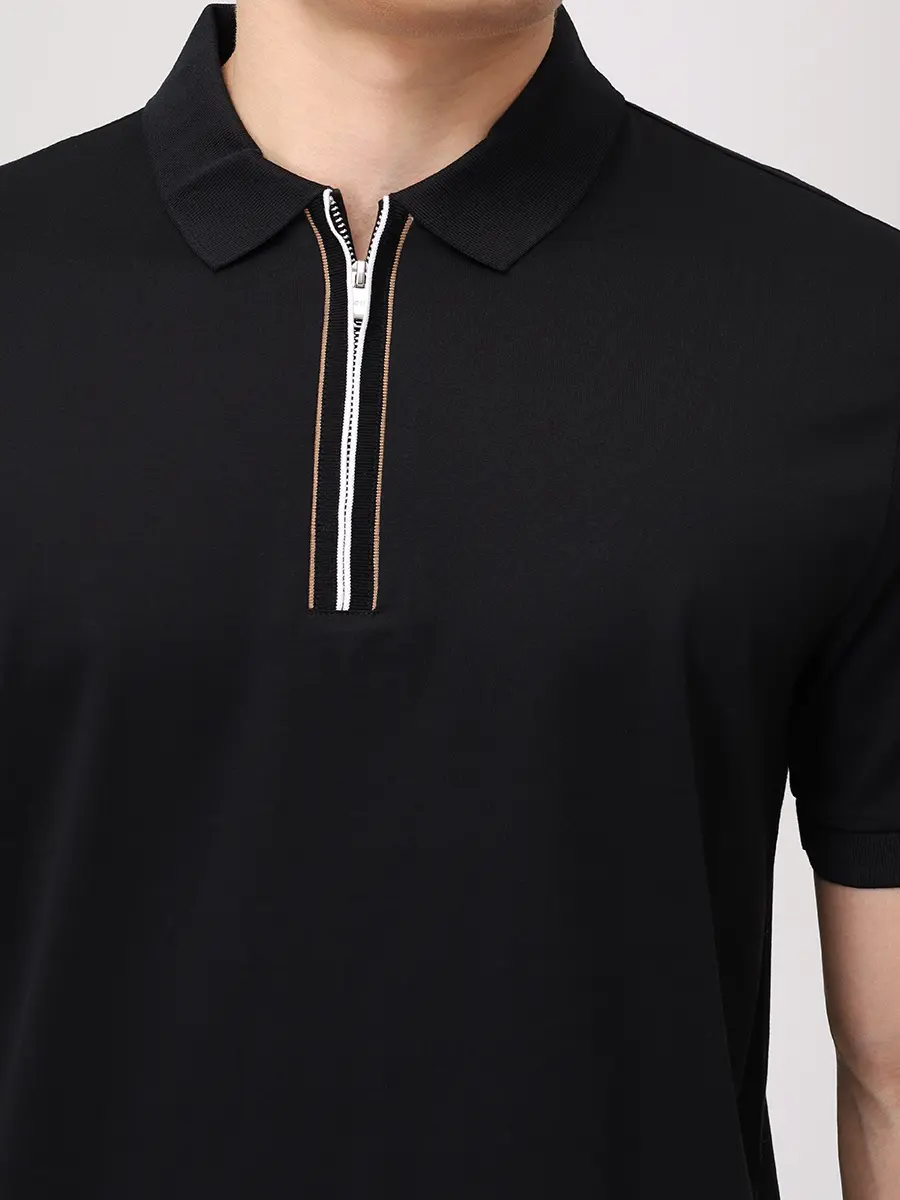 Поло хлопковое BOSS 50543880/001 Черный  Фото 5