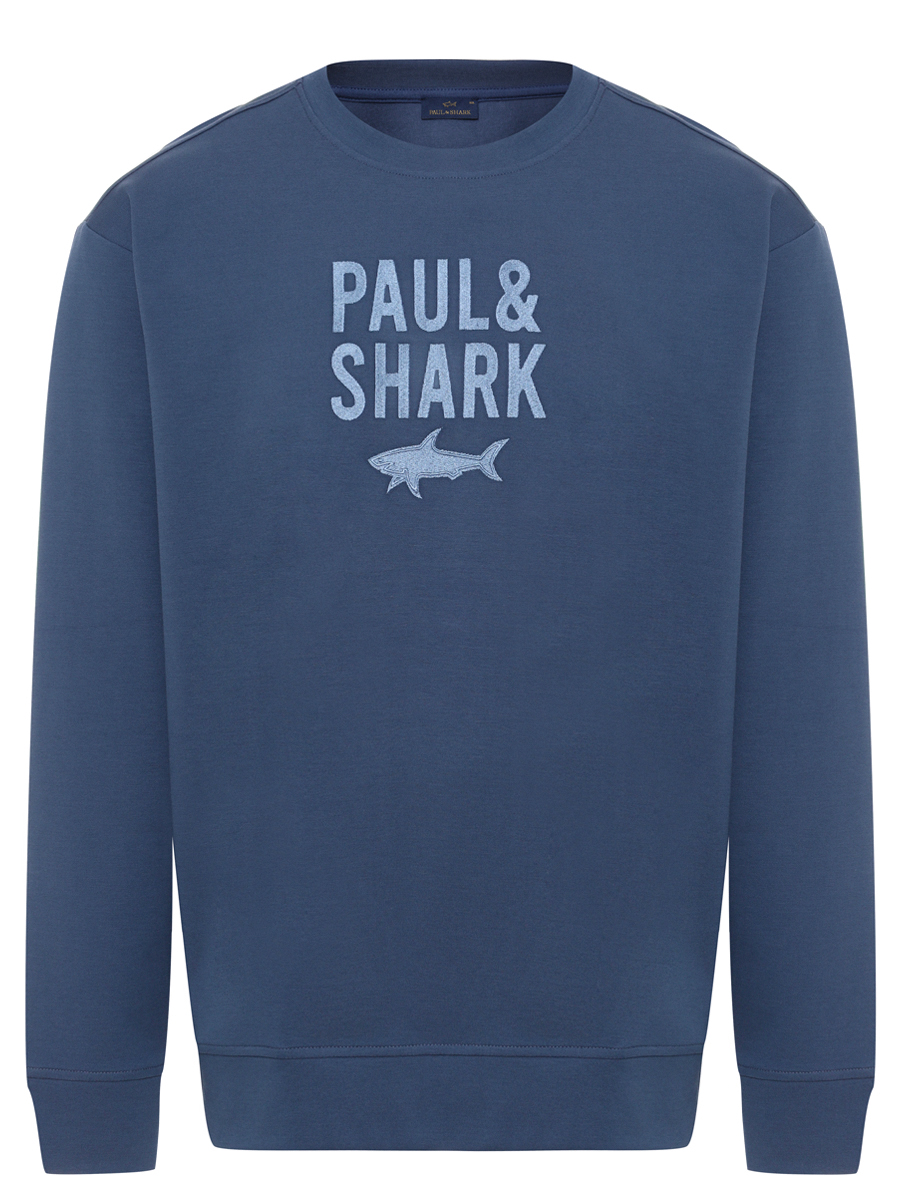 Толстовка хлопковая PAUL & SHARK 15311839/635 Голубой 