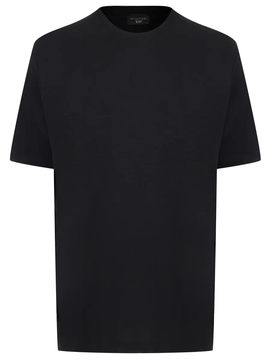 Футболка из хлопка и лиоцелла PAUL & SHARK 15311602/011 Черный 