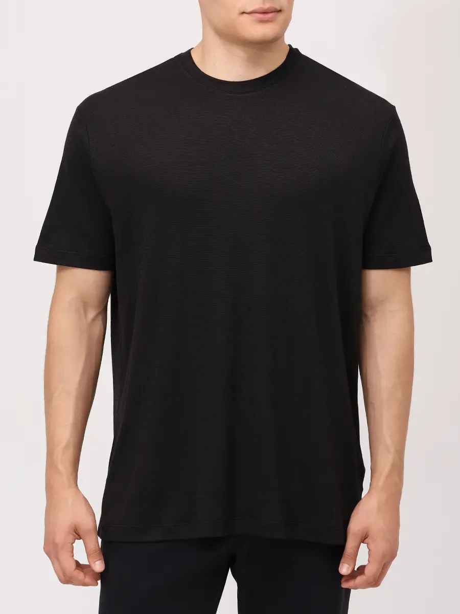 Футболка из хлопка и лиоцелла PAUL & SHARK 15311602/011 Черный  Фото 4