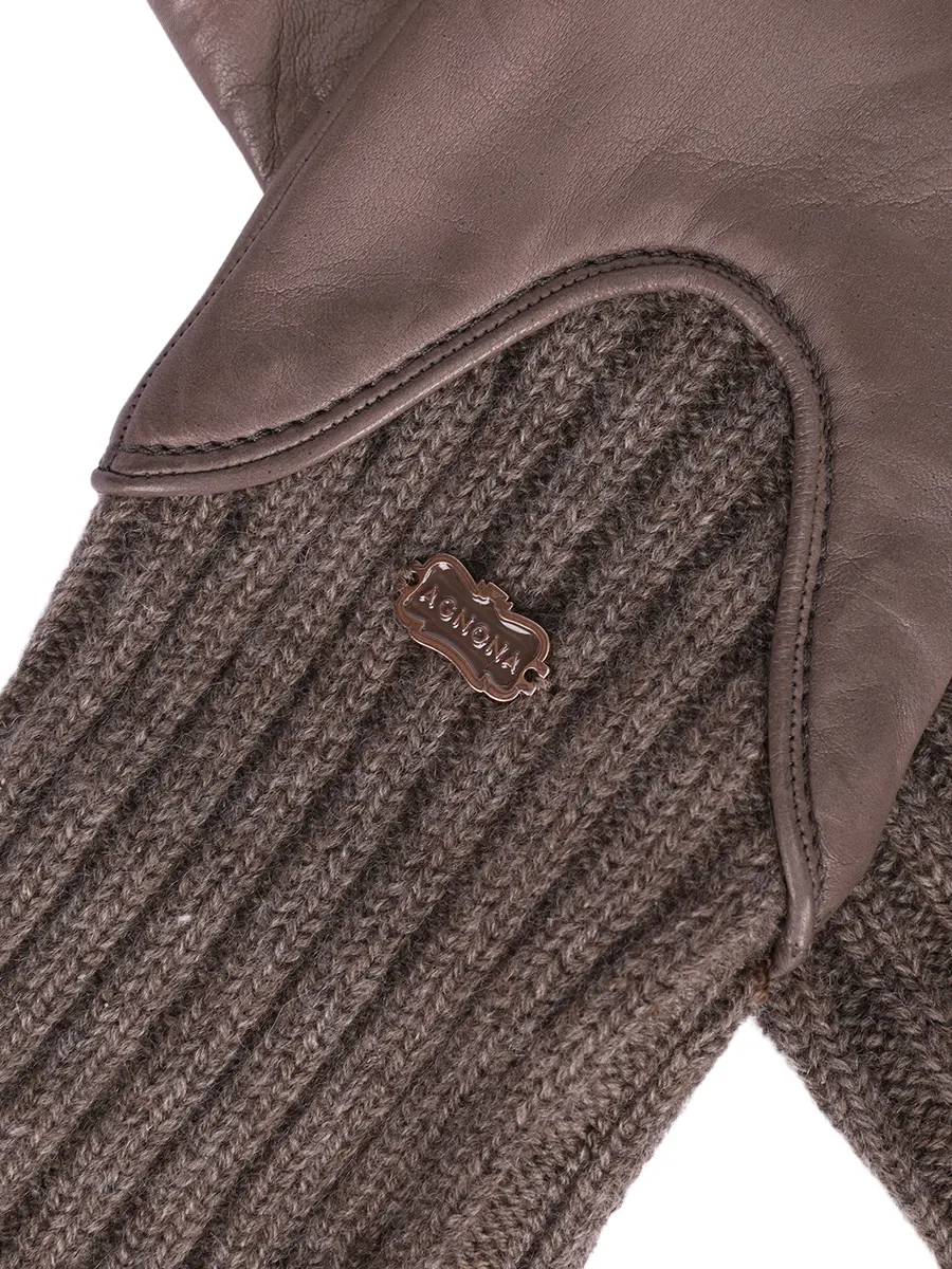 Перчатки комбинированные AGNONA MY10030U-1K120NU-N69 Коричневый  Фото 3