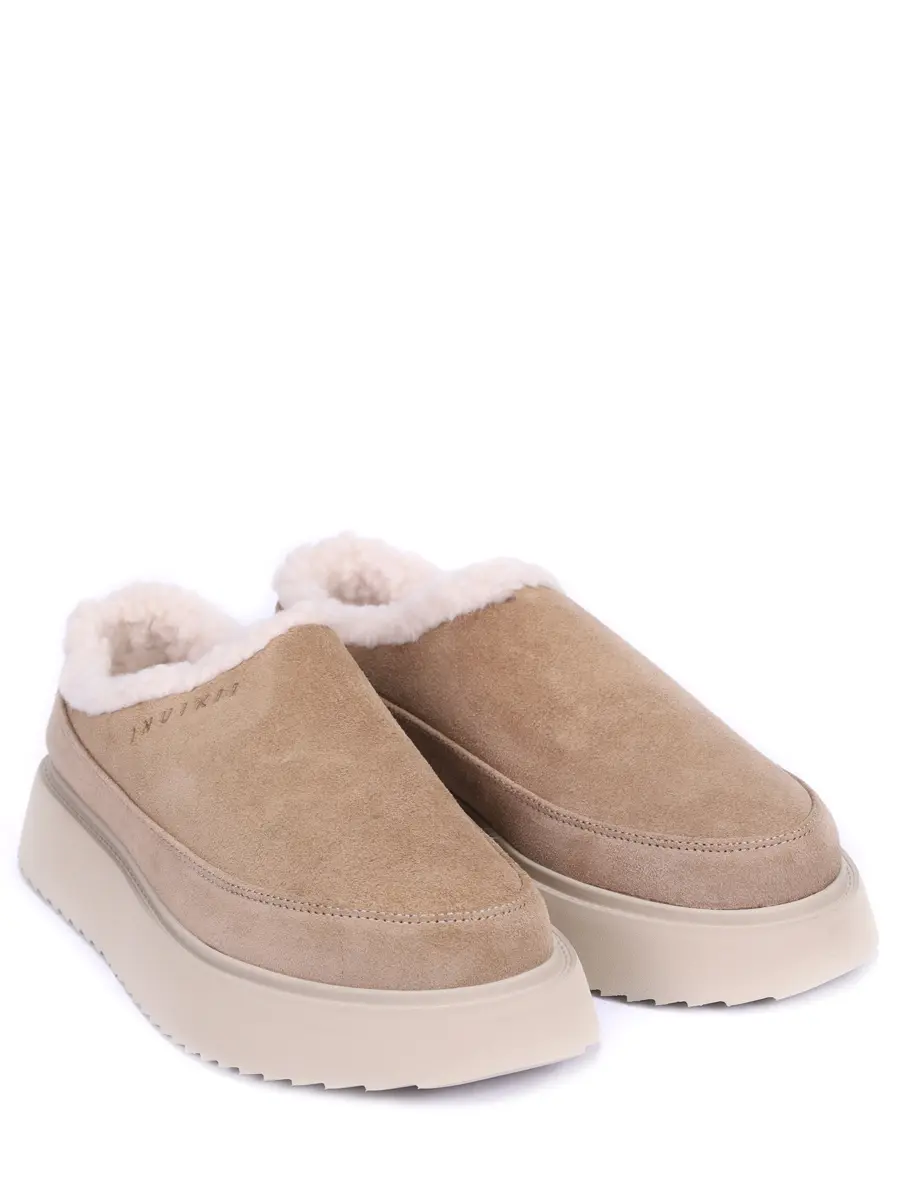 Сабо замшевые на меху INUIKII 1014.026.0021.250 Бежевый  Фото 2