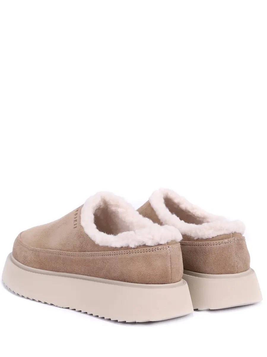 Сабо замшевые на меху INUIKII 1014.026.0021.250 Бежевый  Фото 4