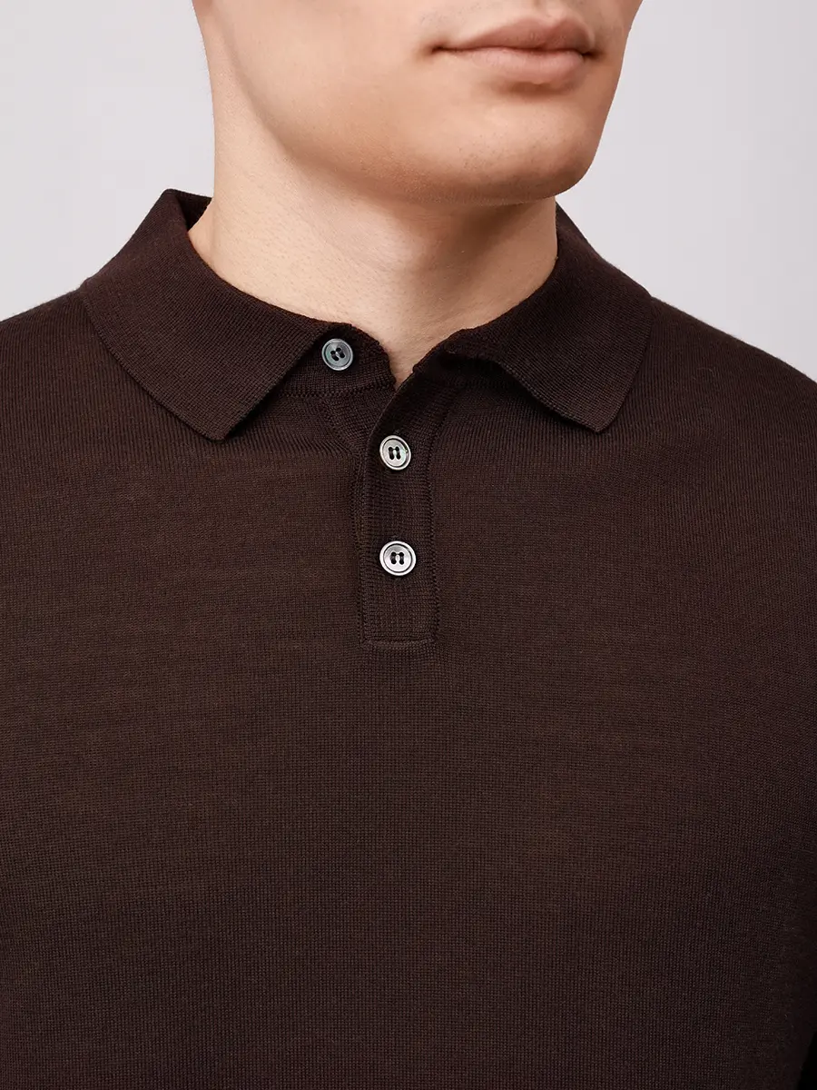 Поло шерстяное DANIELE FIESOLI 0026/32 CACAO Темно- Коричневый  Фото 5