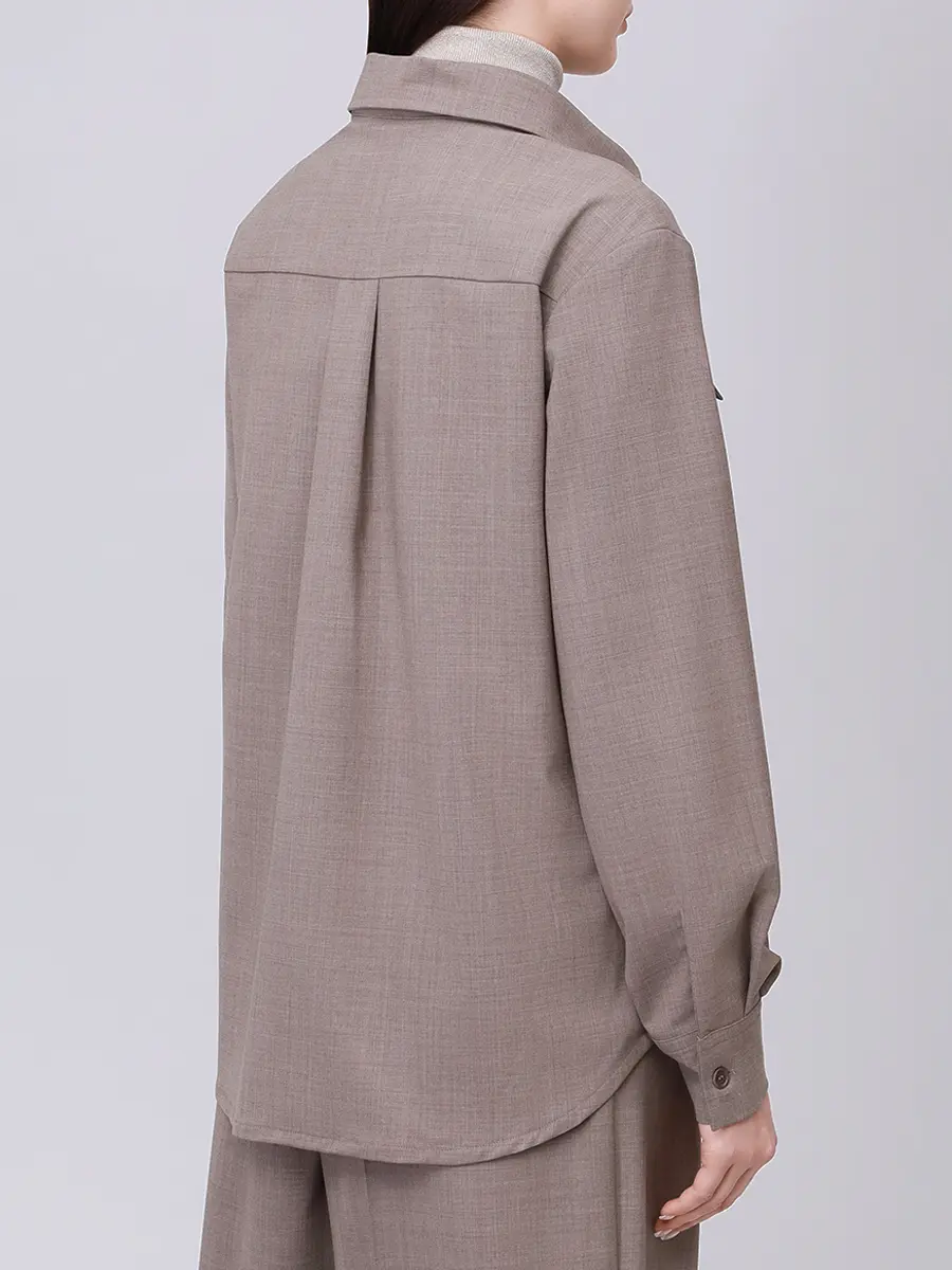 Рубашка шерстяная PAUL & SHARK 15352035/090 Бежевый  Фото 3