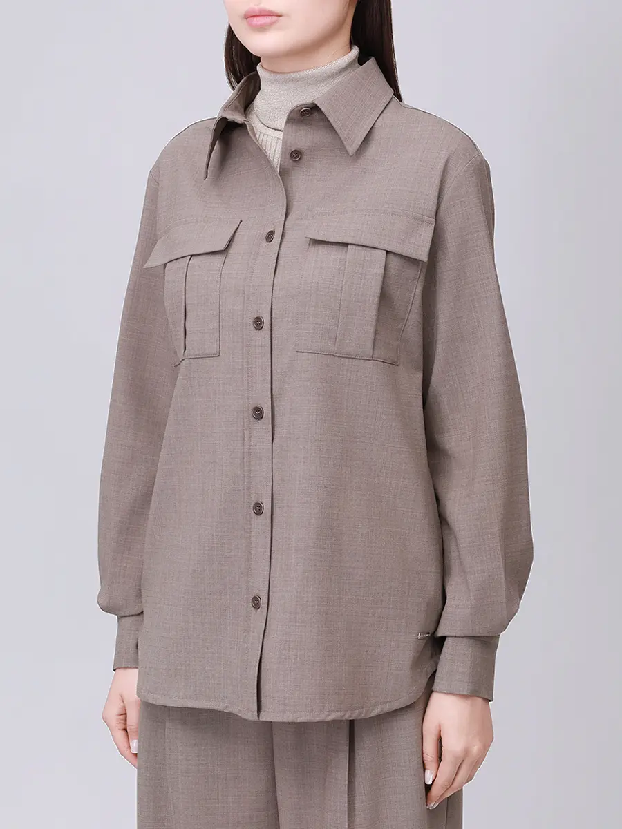 Рубашка шерстяная PAUL & SHARK 15352035/090 Бежевый  Фото 4