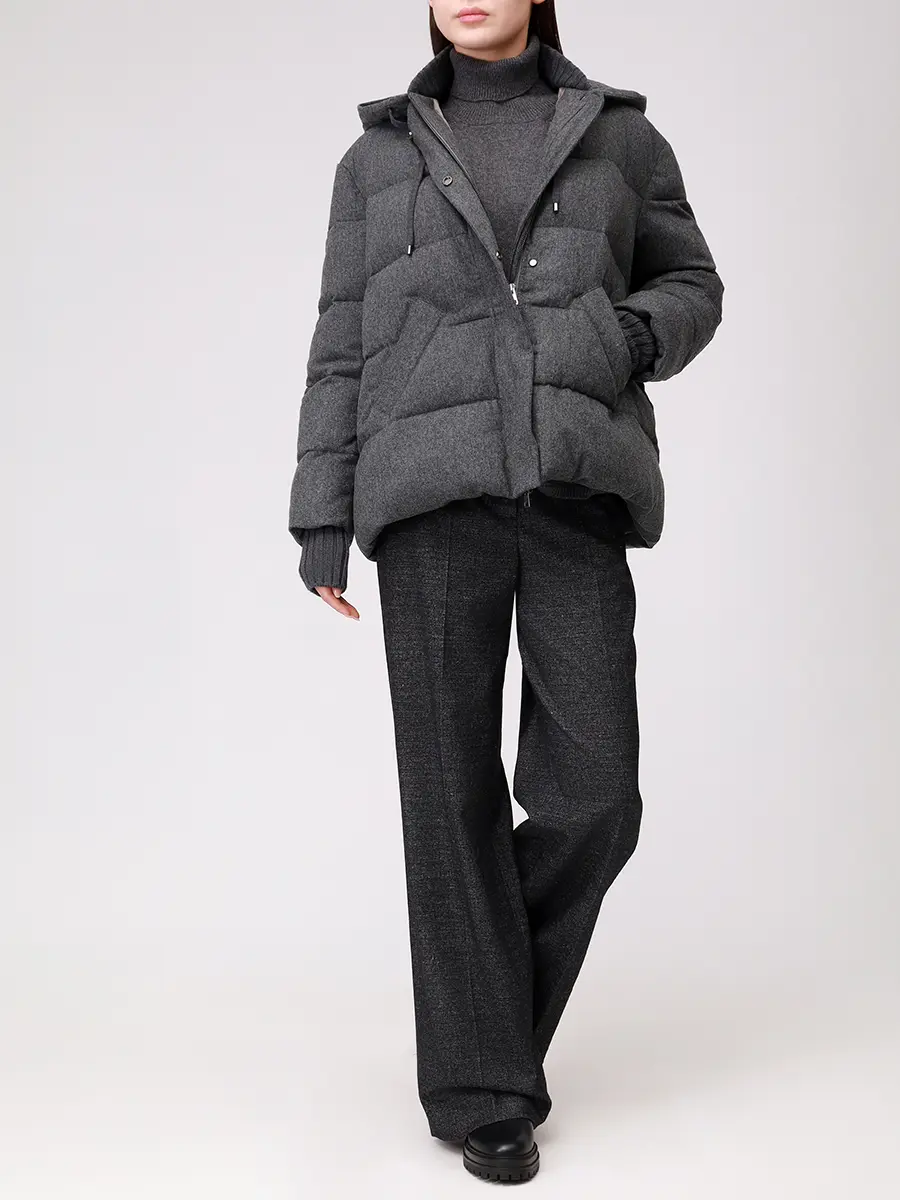 Пуховик стеганый LORENA ANTONIAZZI I2500PI09A_4439U 997 Серый  Фото 2