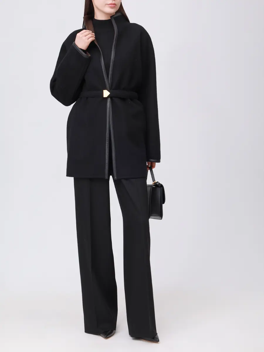 Брюки шерстяные AGNONA T70602U-UW035U-K09 Черный  Фото 2