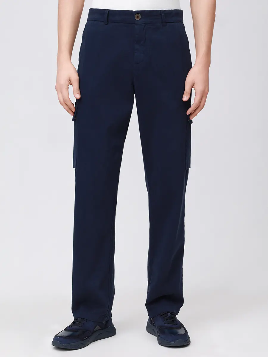 Брюки-карго хлопковые PAUL & SHARK 15314064/013 Синий  Фото 4