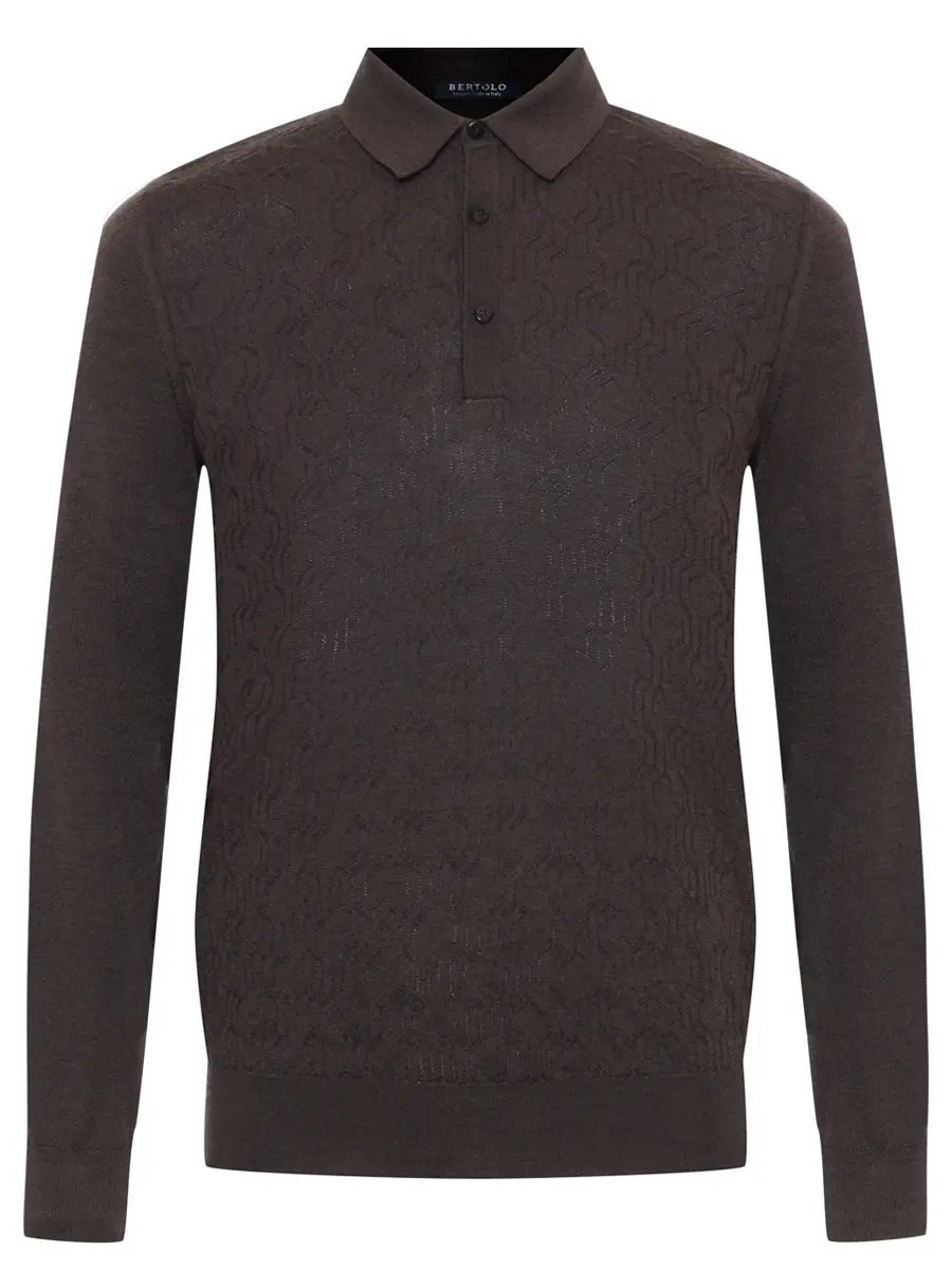 

Поло из шерсти и шелка, Коричневый, 902470/002512/0397 Темно-