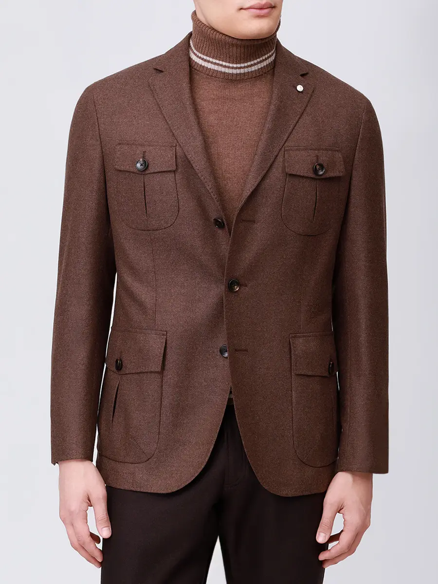 Пиджак шерстяной LUBIAM 52521/5/2564 Коричневый  Фото 4