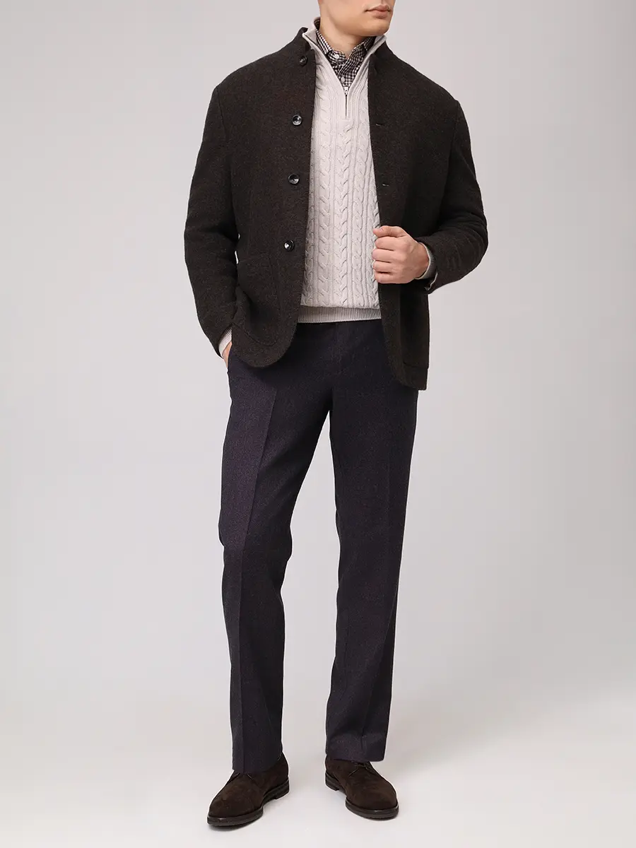 Пиджак из шерсти альпака AGNONA TX10U1U-UZ017U-M69 Коричневый  Фото 2