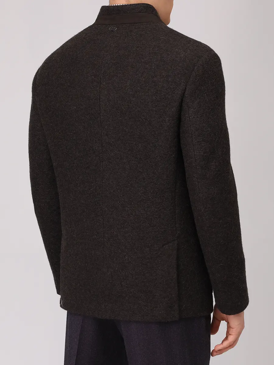 Пиджак из шерсти альпака AGNONA TX10U1U-UZ017U-M69 Коричневый  Фото 3