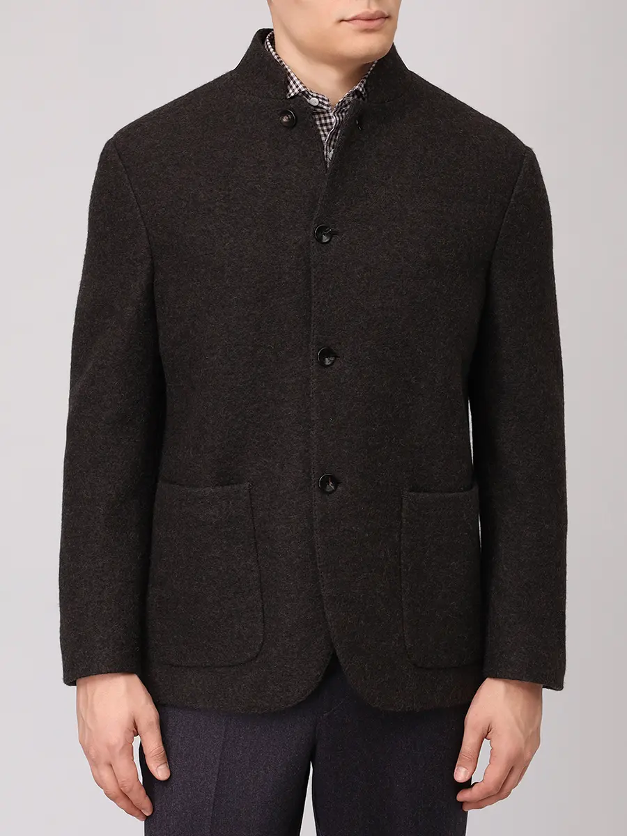 Пиджак из шерсти альпака AGNONA TX10U1U-UZ017U-M69 Коричневый  Фото 4