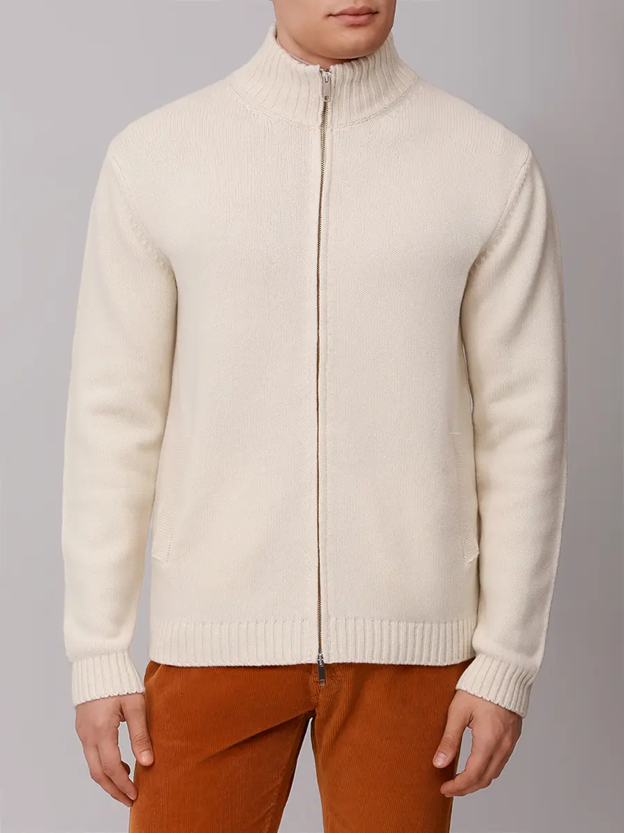 Кардиган шерстяной DANIELE FIESOLI 0192/01 ECRU Кремовый  Фото 4